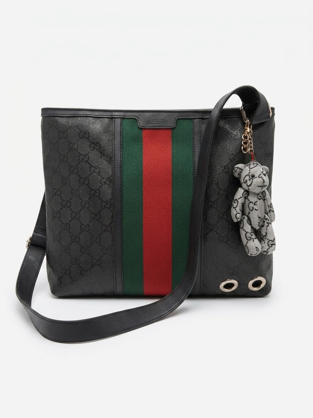 Gucci Black GG Canvas Crossbody